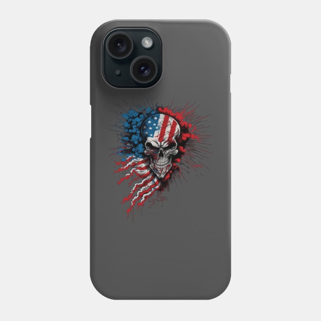 4th of July Skull Phone Case by ScaryKittyClothing