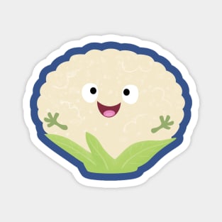 Cute happy cauliflower vegetable cartoon Magnet