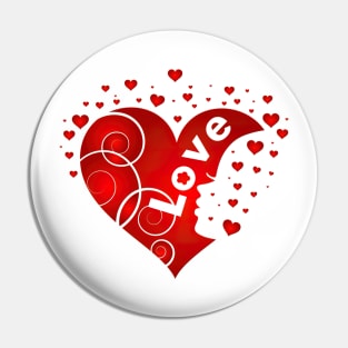 Valentine Love Hearts Pin