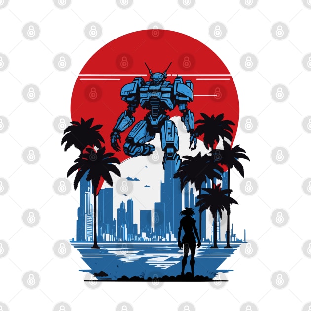 A Giant Robot Protecting the City by TailoredInk1