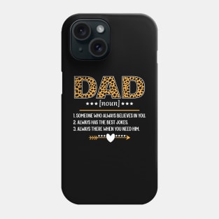 Dad Noun Definition Father's Day Leopard Lover Phone Case