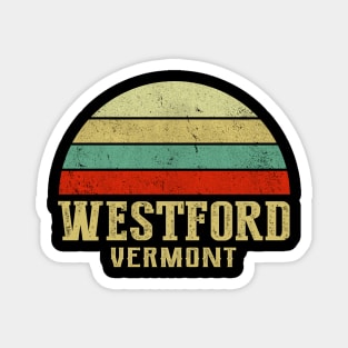 WESTFORD VERMONT Vintage Retro Sunset Magnet