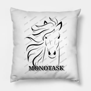 Beautiful and simple horse artwork by MONOTASK Pillow