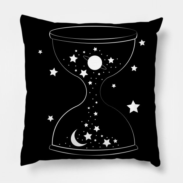 universe clock with star dust Pillow by kateryna.koshman