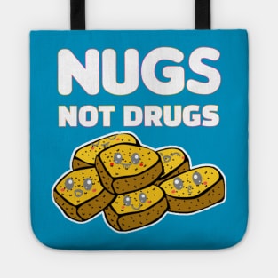 Nugs Not Drugs Black Yellow Illustrated Nuggets Kawaii Face Tote