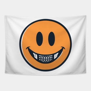 Skull and Smile emoticon Tapestry