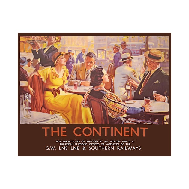 Vintage railway advert for travel to the Continent by Random Railways