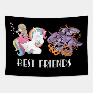 Best Friends Unicorn T-Rex Tapestry