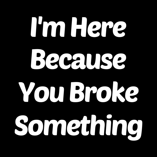 I Am Here Because You Broke Something by solsateez