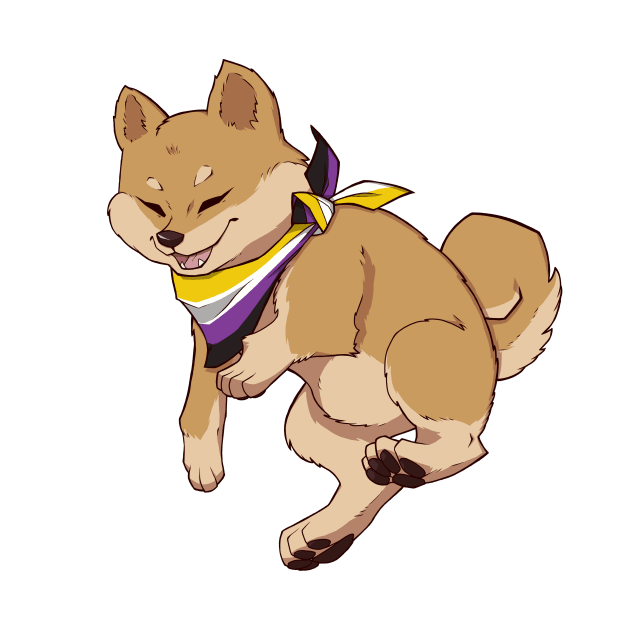 Non-binary Pride Shiba Inu by saltuurn