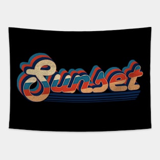 sunset - vintage retro 70s future b Tapestry