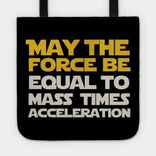 May the force be equal to mass times acceleration Tote