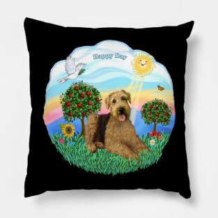 "Happy Day" Airedale in the Country Pillow