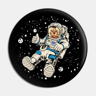 Floating Cat in Space - Fun Space Cat Graphic Pin