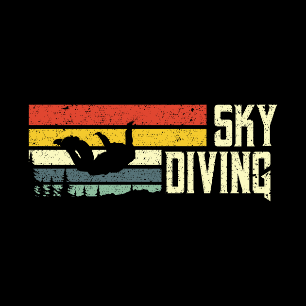 Skydiving vintage retro Parachutist Skydiver by Foxxy Merch