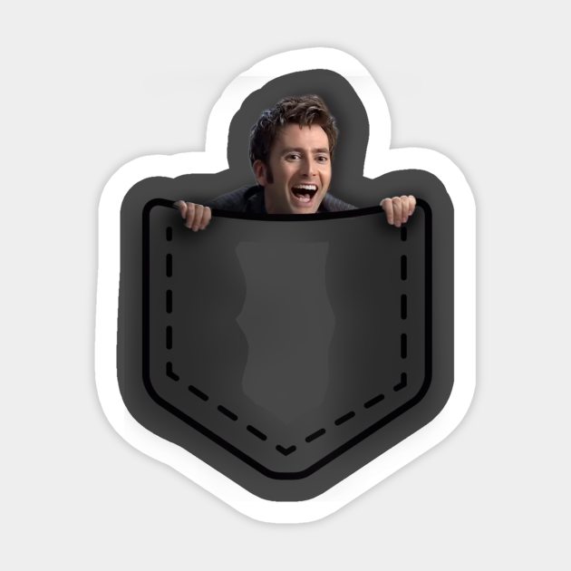 David Tennant Doctor Who Pocket Funny - David Tennant Funny - Sticker