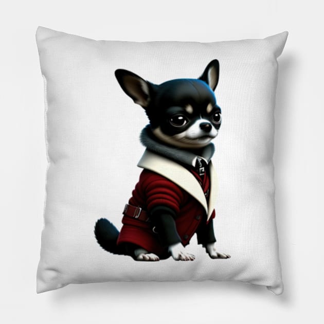 Chihuahua gentleman Pillow by IDesign23