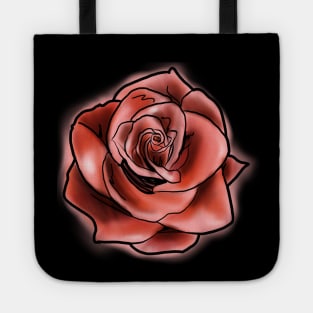 Red Rose Watercolor Art Tote