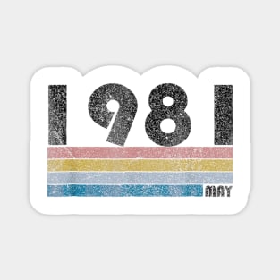 37th Birthday Gift Retro Born in May of 1981 Magnet