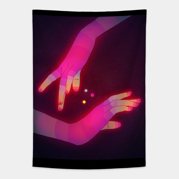 Psychedelic Energy Hands #3 (GIF) Tapestry by PHAZED