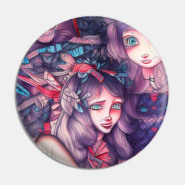 Anime Illustration of New Year Girl Pin by cornelliusy