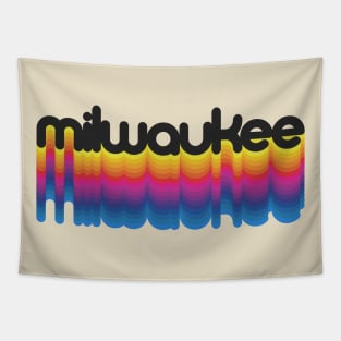 Milwaukee Retro 70s Rainbow Pride Tapestry