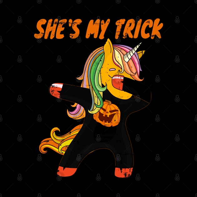 She is My Trick Halloween Dabbing Unicorn by alcoshirts