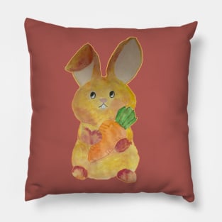 cute watercolor easter bunny sweet watercolour rabbit Pillow