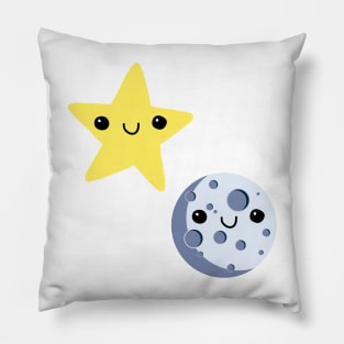 Cutey Face Star and Moon Pillow