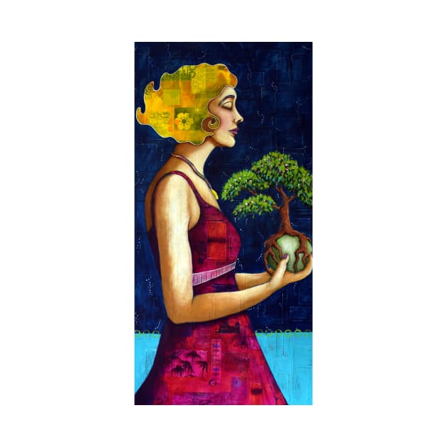 The Gift : portrait of a woman holding a tree by scatterlings