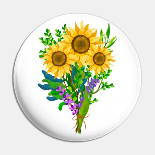 Sunflower Bouquet Pin