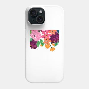 Boho Chic Watercolor Burgundy Pink Flowers Phone Case