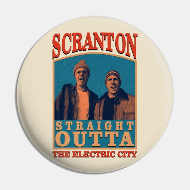 Scranton Electric City Straight Otta Retro 70s Pin by Aspita