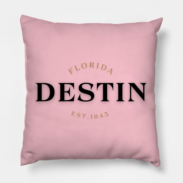 Classic Destin Florida Design Pillow by Destination Attire