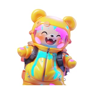 AKBLM - HAPPY KUMA LOVES PAINTBALL ペイントボール | HAPPY KAWAII 3D ANIME KUMA MASCOT T-Shirt