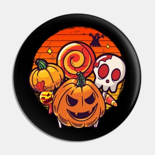 Funny Halloween Pumpkin Trick or Treat Candy Jack O Lantern Pin