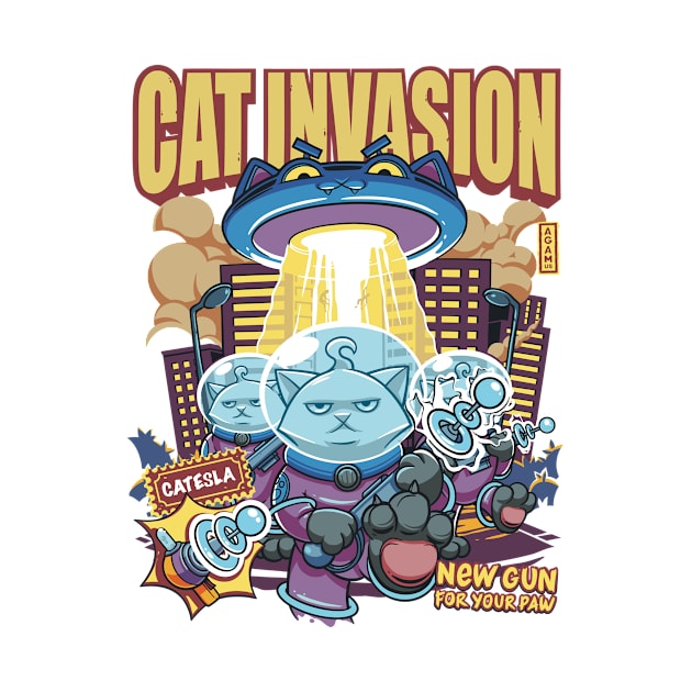 Cat Invasion: Tesla Gun by AGAMUS