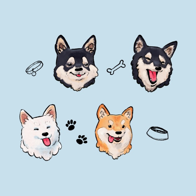 Shiba Inu Friend Faces by trmrddr