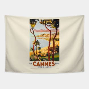 Cannes - Côte d'Azur France Vintage Poster 1935 Tapestry