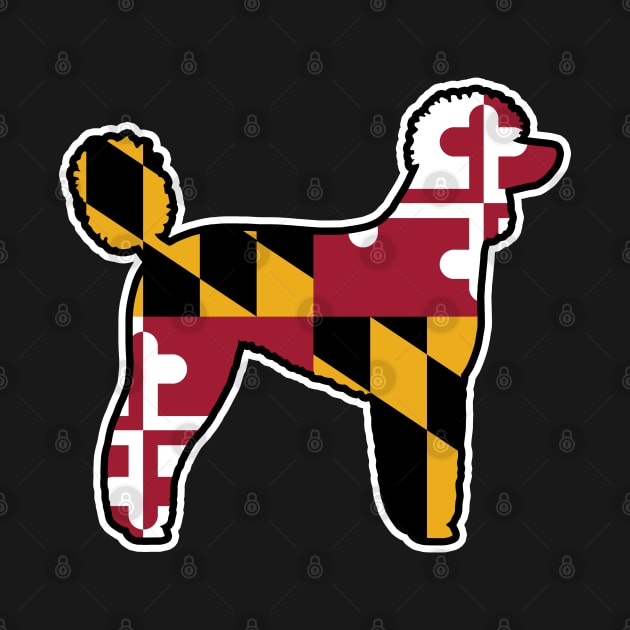 Standard Poodle Silhouette with Maryland Flag by Coffee Squirrel