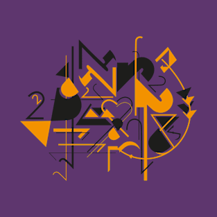 Abstract artwork number 2 - Black and Orange T-Shirt