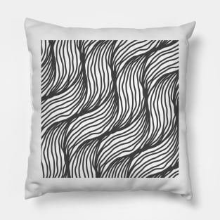 Abstract strips Art Black and white Pillow