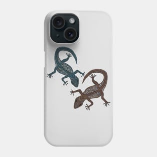 Two Decorated Gecko Lizards Phone Case