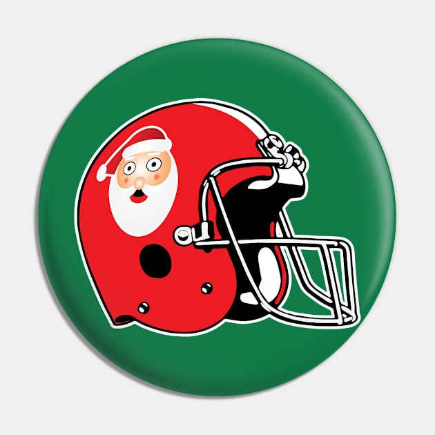 Surprised Santa Football helmet Pin by HelmetAddict