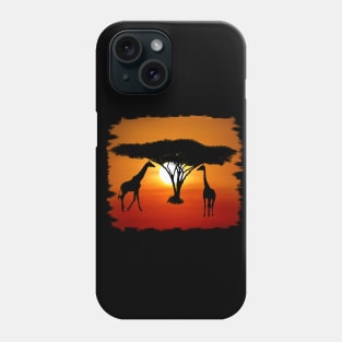Sun - Giraffe - Tree - Africa Phone Case