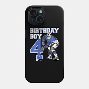 Kids 4 Year Old Ice Hockey Themed Birthday Party 4Th Boy Phone Case