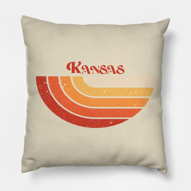 Retro style vintage kansas Pillow by NeniTompel
