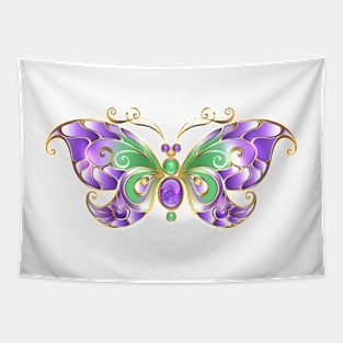 Gold Butterfly with Amethyst Tapestry