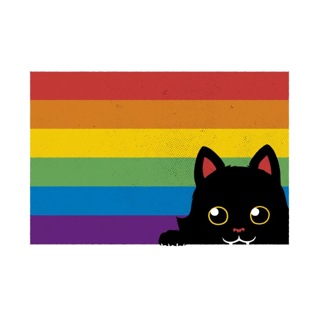 Peeking Cat Rainbow Pride Flag by Tobe Fonseca by Tobe_Fonseca