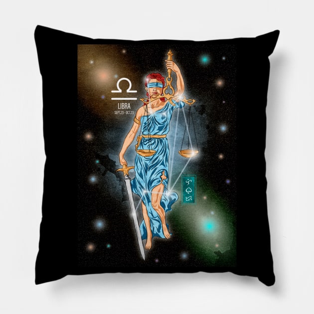 Libra Pillow by Thor Reyes